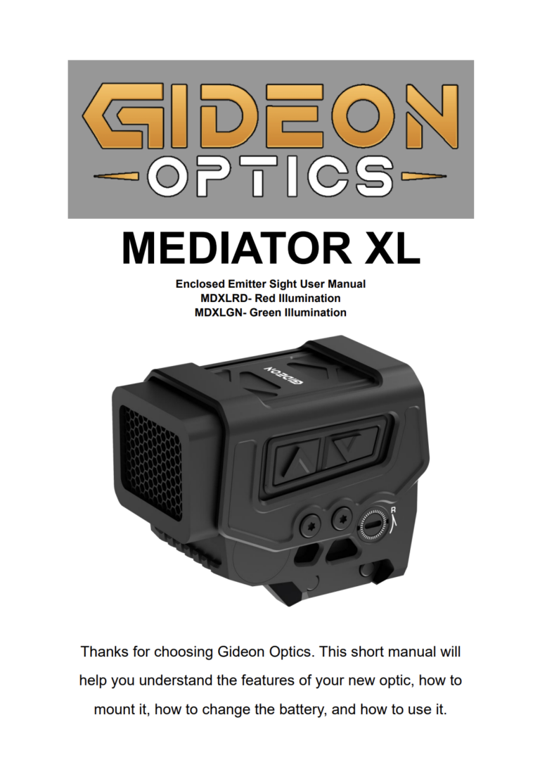 Mediator XL Red Dot Sight | Gideon Optics