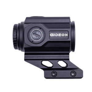 Side view of Gideon Optics Advocate prism scope showing dials