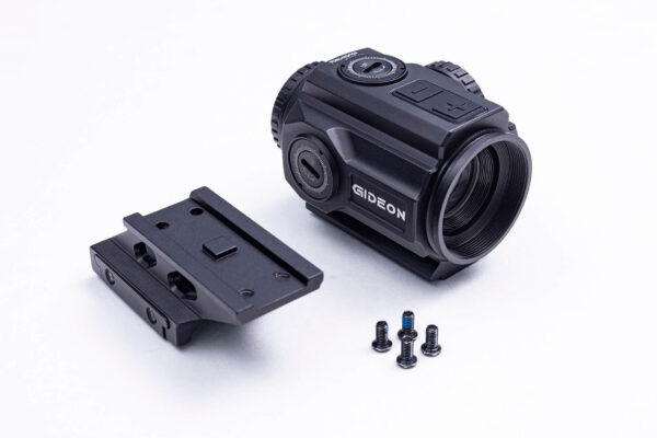 Gideon Optics Advocate and mounting plate with screws
