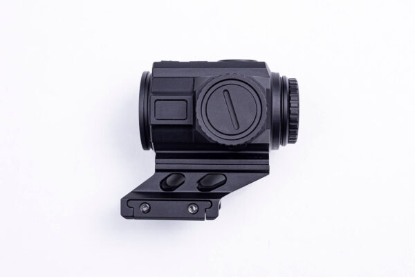 Side view of Gideon Optics Advocate attached to mounting plate