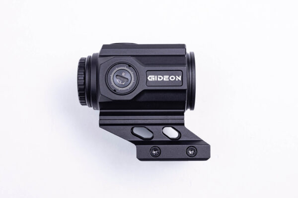 Side view of Gideon Optics Advocate prism scope showing dials