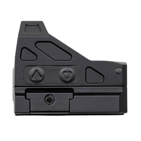 Side view of Gideon optics Alpha red dot sight