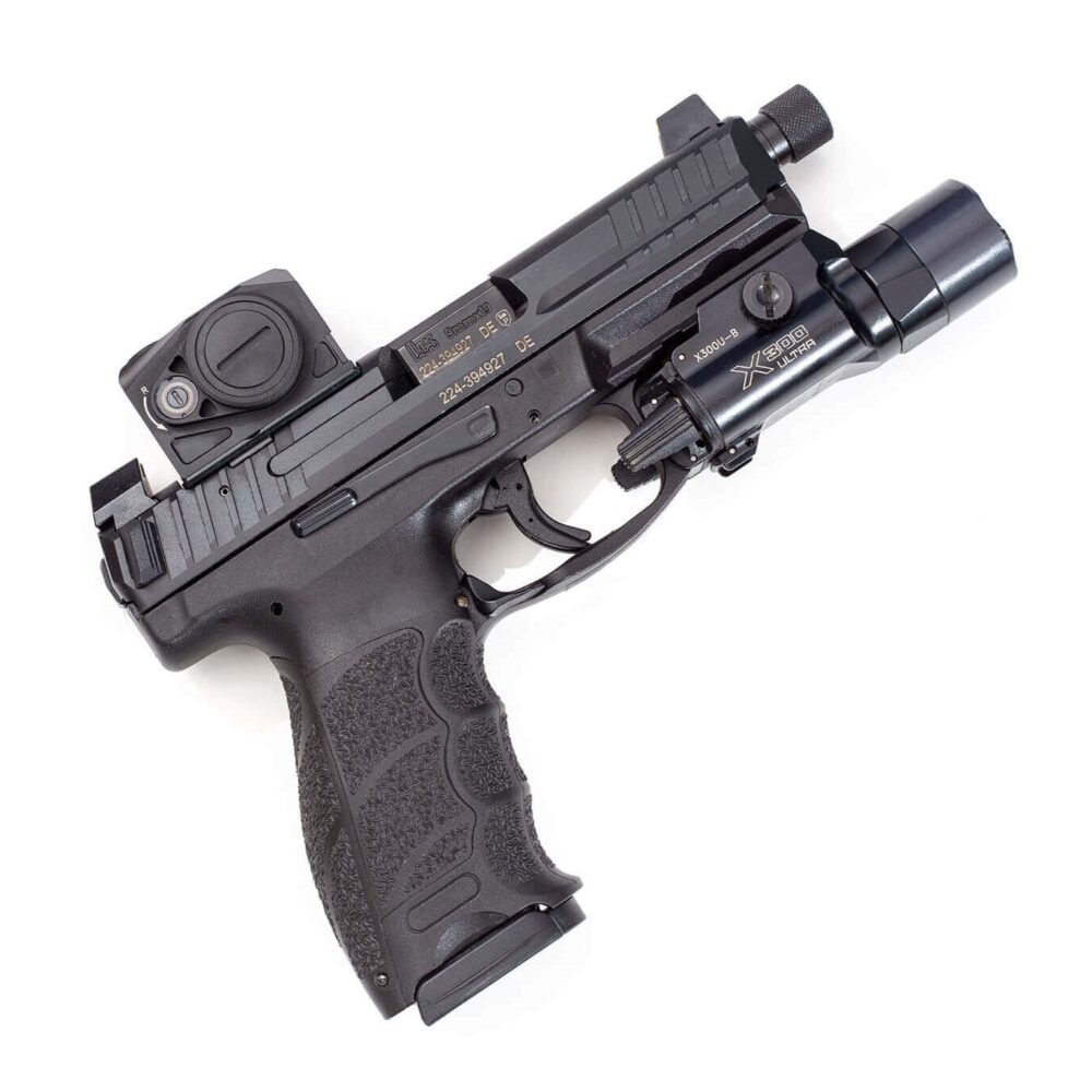 Angled right side view of Gideon Optics Mediator mounted to a VP-9