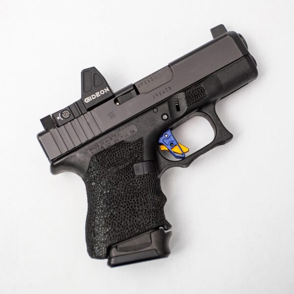 Right side view of a Gideon Optics Rock mounted to a Glock G26