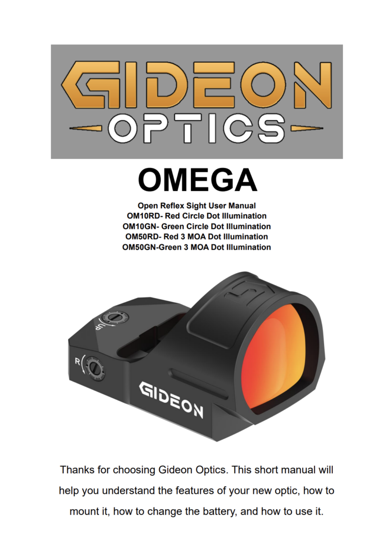 Gideon Optics Omega Manual Cover