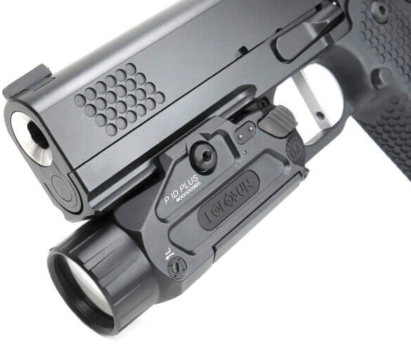Holosun weapon light mounted on a pistol