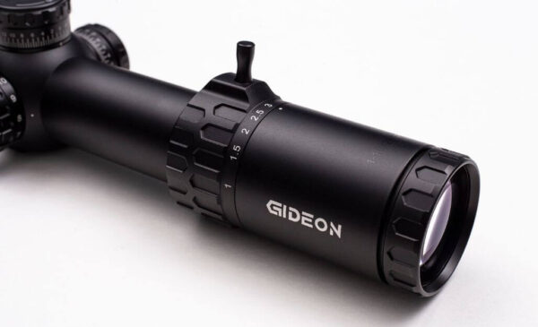 Close up view of Gideon Optics Guardian LPVO scope