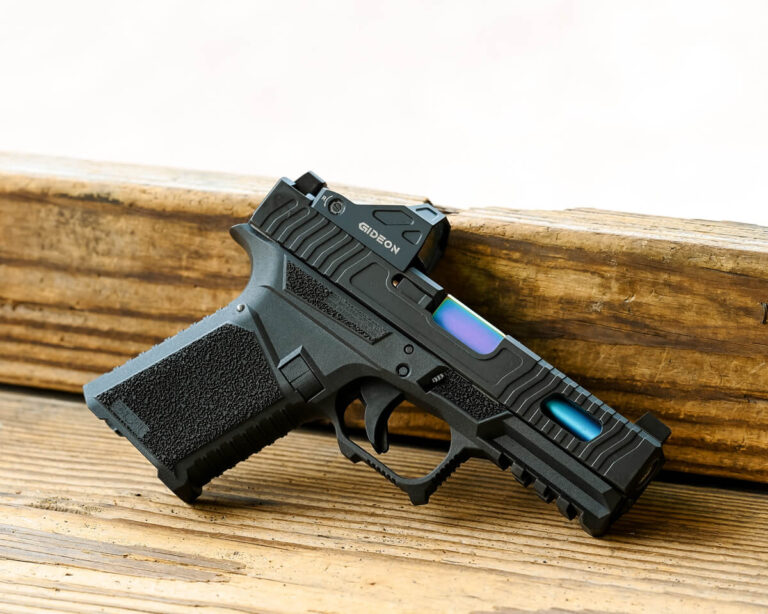 gideon optics red dot sight mounted on a handgun
