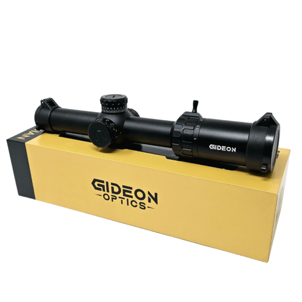 Guardian 1-8×24 FFP LPVO side profile on a product packaging