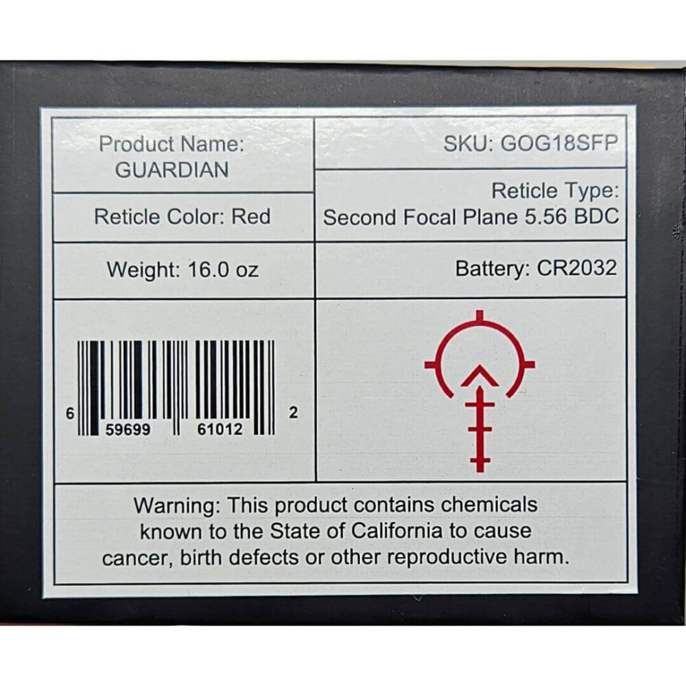 Guardian 1-8 SFP product label