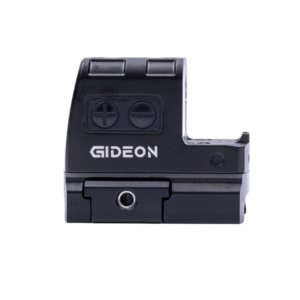 Gideon Optics Valor Mini Closed Emitter Reflex Red Dot Sight logo side attached to Picatinny mount