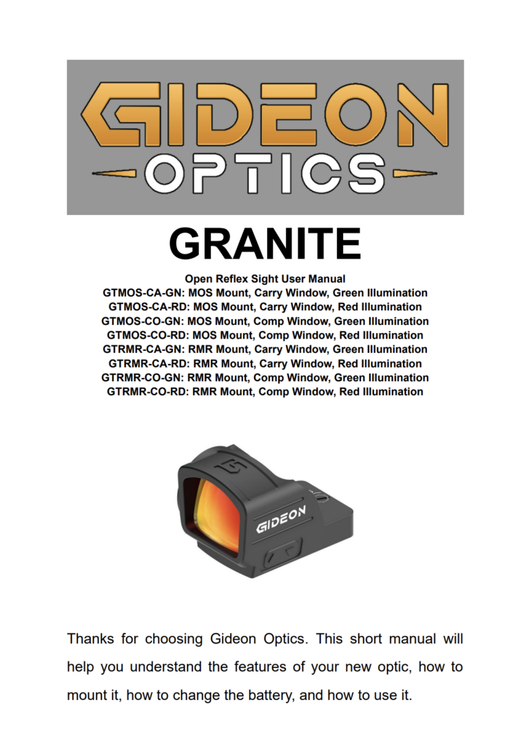 Granite User Manual Cover
