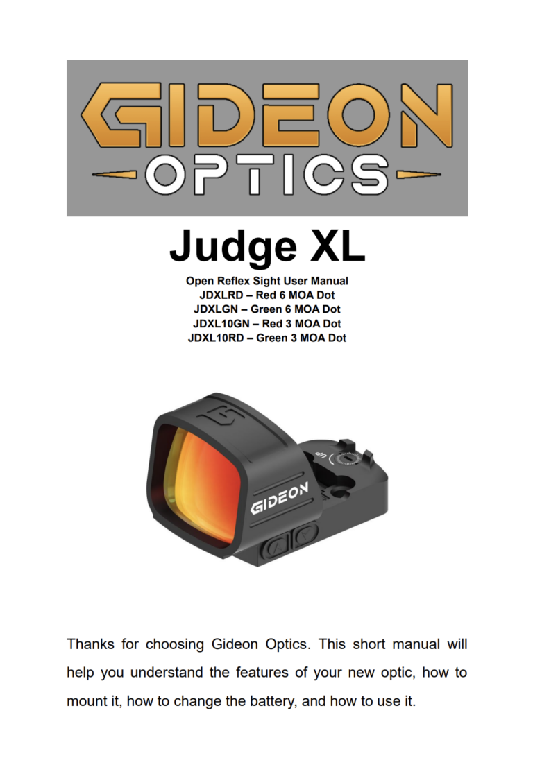 Judge XL Manual Cover