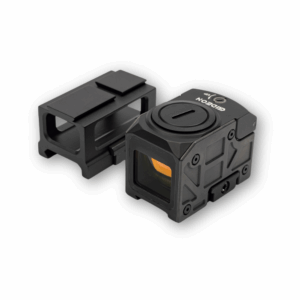 Mediator II enclosed emitter red dot Base and optic side by side Angled View