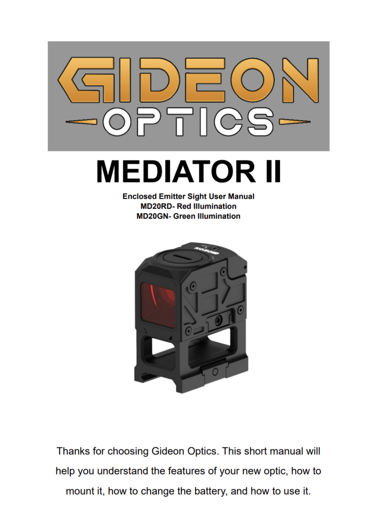 Gideon Optics Mediator II Manual Cover