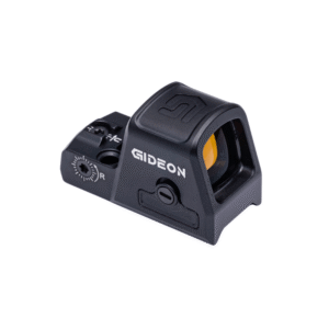Front side angled view of Gideon Optics Pebble red dot reflex sight