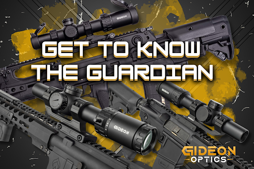 Collage photo of all Gideon Optics Guardian models with text Get to Know The Guardian