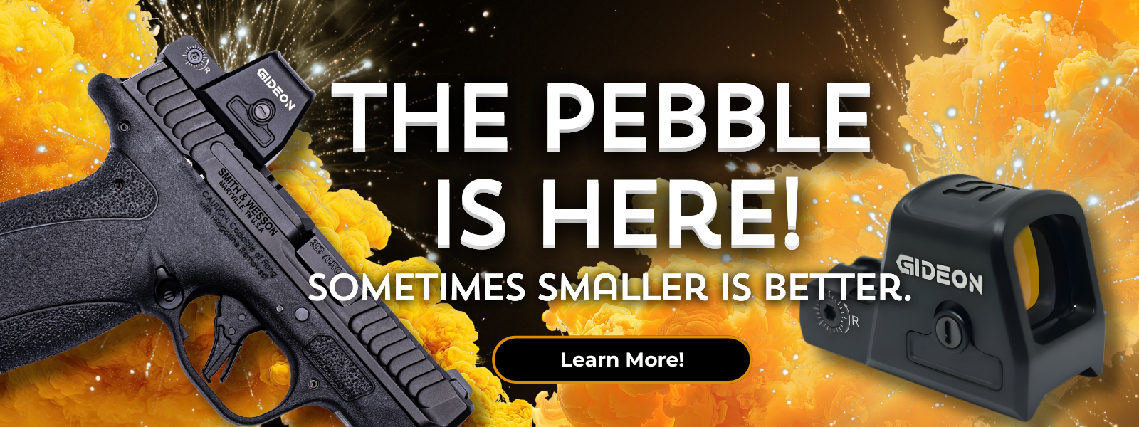 hero banner announcing the pebble is here