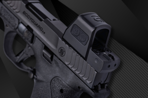 Gideon Optics Pebble micro red dot mounted on a Bodyguard 2.0